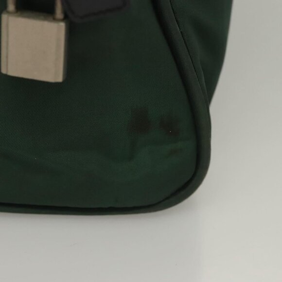 PRADA Hand Bag Nylon Khaki Silver Auth - Picture 13 of 16